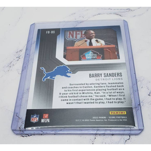 2022 #FB-BS Barry Sanders Panini Score Football First Ballot Hall of Fame - Picture 4 of 4